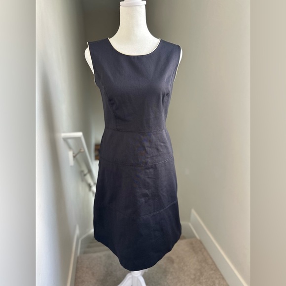 Tory Burch Sleeveless Black A-Line Sheath Dress with White Trim Size XS - Picture 1 of 7